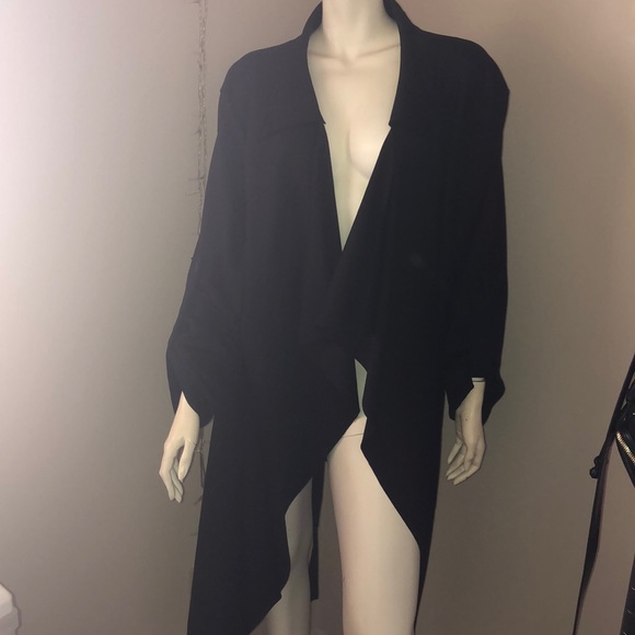 Boohoo Plus Jackets & Blazers - Black waterfall duster